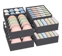 ZHHGOO Set di 8 Organizer Armadio Cassetti Intimo, Pieghevole Organizer Armadio Salvaspazio, Porta Mutande da Cassetto per Biancheria Intima, Reggiseni, Calze, Cravatte