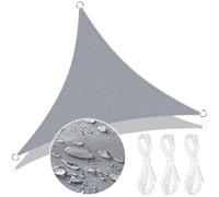 ZHHGOO Tenda a Vela Triangolare 3x3x3m,Impermeabile Vela Ombreggiante,Anti UV e Antipioggia,Tenda a Vela Giardino Tendalino per Balcone Terrazza Campeggio Portare Corda,Grigio