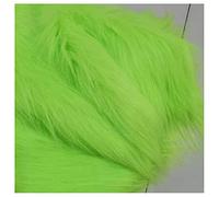 ZhHOME Morbido tessuto in pelliccia sintetica tinta unita, 10 cm, 170 x 50 cm, morbido tessuto di peluche per costumi, decorazioni, fai da te, giocattoli (colore: verde luminoso)