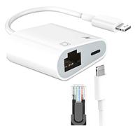 ZHHSUNY 2 in 1 Adattatore di rete LAN Ethernet Light-ning a RJ-45 da 100 Mbps con porta di ricarica compatibile i-Phone/i-Pad/i-Pod,Veloce e stabile, Plug and Play per i giochi di linea video