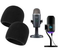 ZHHSUNY 2 pezzi Microfono Foam Cover Accessori Parabrezza Compatibile Logi-tech G Yeti GX RGB Dinamico Gioco Microfono Blue Yeti Sostituzione Mic Foam Cover