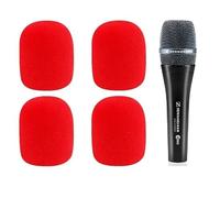 ZHHSUNY 4 pezzi E835 Microfono Foam Cover Accessori Parabrezza Compatibile per Sennheiser E965 E835S E835 E935 E945 E845-S E845 Microfono di Ricambio Mic Foam Cover (Rosso)