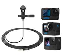 ZHHSUNY Microfono Modulo Media da 1,5 m, Compatibile con GoPro Hero11 10 9 Nero Fotocamera Sportiva, Compatibile con GoPro Microfono Lavalier a Collo da 3,5 mm, Microfono a Collo Lavalier Plug and