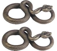 Zhhuoc 2Pcs Bronzo Serpente Figurine Decor Alta Simulazione Fantasy Ottone Stile Vintage Serpente Statua per Ufficio Scultura per Desktop Sculture Home Decor
