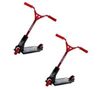 Zhhuoc Mini scooter da dito rosso, 2 pezzi, graziosi mini skateboard, in plastica, per sport, fotografia interattiva, puntelli per dita e bici da dito
