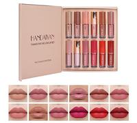 Zhiaek Set 12 Pezzi Rossetti Liquidi Matte Impermeabile Lunga Durata Opaco Lucidalabbra Waterproof Lipstick Regalo di Compleanno per Donna Ragazze (12 Colori)