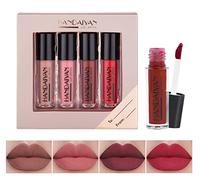 Zhiaek Set 4 Pezzi Rossetti Liquidi Matte Impermeabile Lunga Durata Opaco Lucidalabbra Waterproof Lipstick Regalo di Compleanno per Donna Ragazze (4 Colori)