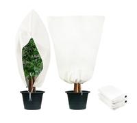 Zhiaek Telo Copri Piante Antigelo con Cerniera e Corda Telo Protezione Piante Inverno Copripiante Telo Copripiante Invernale Antigelo Bianco 1.2x1.8M 2PCS