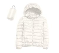 ZHIAN L'inverno A Tinta Unita A Maniche Lunghe Da Donna Include Giacche Con Custodia, Morbidi Piumini Casual(Blanc,M)