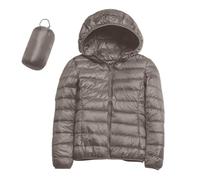 ZHIAN L'inverno A Tinta Unita A Maniche Lunghe Da Donna Include Giacche Con Custodia, Morbidi Piumini Casual(Gray,XL)
