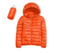 ZHIAN L'inverno A Tinta Unita A Maniche Lunghe Da Donna Include Giacche Con Custodia, Morbidi Piumini Casual(Orange,S)