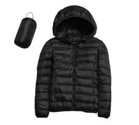 ZHIAN L'inverno A Tinta Unita A Maniche Lunghe Da Donna Include Giacche Con Custodia, Morbidi Piumini Casual(Noir,S)