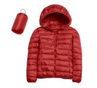 ZHIAN L'inverno A Tinta Unita A Maniche Lunghe Da Donna Include Giacche Con Custodia, Morbidi Piumini Casual(Rouge,XL)