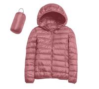 ZHIAN L'inverno A Tinta Unita A Maniche Lunghe Da Donna Include Giacche Con Custodia, Morbidi Piumini Casual(Pink,3XL)