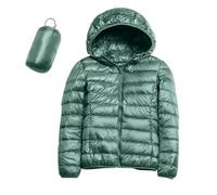 ZHIAN L'inverno A Tinta Unita A Maniche Lunghe Da Donna Include Giacche Con Custodia, Morbidi Piumini Casual(Green,M)