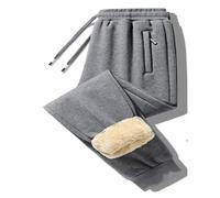 ZHIAN Pantaloni da Jogging da Uomo, in Pile, Casual, Caldi, con Tasche E Coulisse, Pantaloni da Salotto(Gray,M)