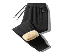 ZHIAN Pantaloni da Jogging da Uomo, in Pile, Casual, Caldi, con Tasche E Coulisse, Pantaloni da Salotto(Noir,M)