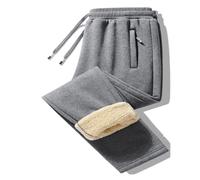 ZHIAN Pantaloni da Uomo Caldi Foderati in Pile, Pantaloni della Tuta Casual con Tasche, Pantaloni da Jogging da Uomo(Gray1,M)