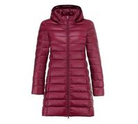 ZHIAN Piumino Lungo Da Donna, Cappotto Lungo Trapuntato, Piumino Leggero Come Una Piuma(Burgundy,M)