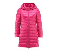 ZHIAN Piumino Lungo Da Donna, Cappotto Lungo Trapuntato, Piumino Leggero Come Una Piuma(Pink,M)