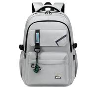 ZHIERNA Zaino scolastico per ragazzi scuola media elementare borse per ragazzi ragazzi, resistente all'acqua, leggero, zaino casual, Grigio chiaro, 12.6 x 7.48 x 18.5 inches, Minimalista