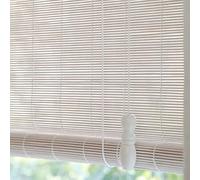 zhijiaqian456 Tenda a Rullo in bambù Naturale,Tende a Rullo Bianco,per Interni oscuranti,Adatto alle Finestre,Veneziana per Finestre,Porte e Balconi,Personalizzate,Bianco (60 x 90 cm)