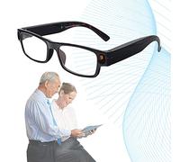 ZhiLianZhao Occhiali Lettura con Luce, Reading Glasses con Ricarica USB, Luci LED, Non Facile Rompere, Facile Trasportare, Come ausili visivi Lettura per Gli Anziani,Marrone,+3.0