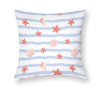 Zhimahou Federa per cuscino, 45 x 45 cm, motivi con coralli marini, vita marina, cuscini per sedie, cuscini per divano, federe per cuscini da seduta, cuscini da letto