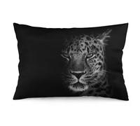 Zhimahou Federa per cuscino, 50 x 35 cm, motivo leopardo siberiano orientale, cuscini per sedia, cuscini da divano, federe per cuscini da seduta, cuscini da letto, 50 x 35 cm