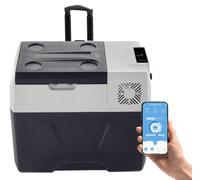 ZHIMAI Frigorifero per Auto, 50 Litr Frigo Compressore Congelatore Portatile Elettrico a Doppia Zona per Campeggio con Manico, Da -20°C a 10°C Regolabile Frigo Termico per Camion Barca (50L)