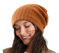 ZHINIAN Cappelli invernali da donna caldi e grossi cappelli in maglia a trecce morbidi e spessi cappelli lavorati a maglia per il freddo cappello invernale da lavoro, Arancione, Taglia unica