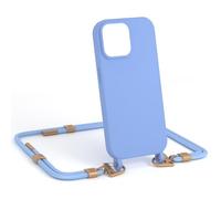 ZhinkArts - Catena per cellulare compatibile con iPhone 13 - Custodia per cellulare da appendere - Band/corda rimovibile - Necklace - Moschettone - Blu bambino