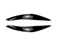 ZHINUAN Fari Sopracciglia Palpebre Misura for BMW Serie 5 F10 F11 2011-2014 Styling Faro Anteriore Sopracciglio Lampada Trim Copertura palpebra decorazione per sopracciglia auto(Gloss Black)