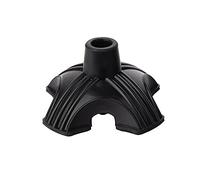 Zhioudz Base Quadripode 19mm - Puntale Antiscivolo per Stampelle e Bastoni - Gommini Stabilizzatori per Trekking e Casa - Protezione Pavimento Accessorio Ricambio Nero