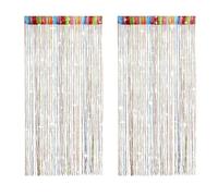 ZHIQIN 2 Pezzi Tenda a Fili Multicolore 200x100cm Tenda Porta Tende per Finestre a Striscioline Tende Antimosche per Divisorio di Stanze Anti Insetti Decorazioni Stanze