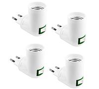 ZHIQIN 4 Lampade Portalampada E27 con Interruttore Senza Fili per Lampadina LED AC 230V Adattatore per Lampada di Base E27 Per Lampada da Cucina, Garage, Parete