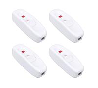 ZHIQIN 4 Pezzi Bianco Interruttore lampada 10A 250 V Interruttore luce Interruttore Bipolare Per 2 O 3 Linea Lampada Da Tavolo Piccoli Elettrodomestici Lampada Da Letto