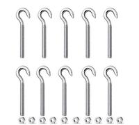 ZHIQIN M6 Ganci a Vite 10 Pezzi Ganci per Soffitto Heavy Duty Gancio a Vite in Acciaio Inox con 10 Pezzi Noce per Ganci Soffitto Appendi Piante Ganci