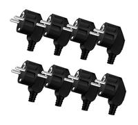 ZHIQIN Spina Schuko, 8 pezzi, spina Schuko 250 V/16 A, connettore con contatto di protezione, infrangibile, durevole, con beccuccio antipiega, spina angolare esterna, impermeabile, in gomma per cavo