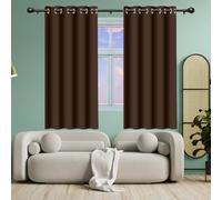 ZHIQXUE Tende Camera da Letto Oscuranti 1 Pezzi 150 x 202 cm Poliestere Resistente, Termica Isolante Tenda Oscurante Camera da Letto per Interni Finestre con Anelli, marrone