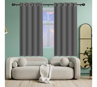 ZHIQXUE Tende Camera da Letto Oscuranti 1 Pezzi 156 x 192 cm Poliestere Resistente, Termica Isolante Tenda Oscurante Camera da Letto per Interni Finestre con Anelli, Grigio Scuro