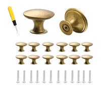 ZHITENG 12 Pezzi Pomelli per Mobili Vintage, Maniglie per Mobili Bronze Jaune, Maniglie Cucina Ronds, Pomelli Cucina pour Tiroir Poignée D'Armoire Meuble Cuisine Chambre Rétro, Avec Viti