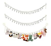 ZHITENG 2 Pezzi Corda Peluche da Appendere Con 40 Clip, 2 Metri Corda per Animali di Peluche da Appendere Utilizzabile per Bambole, Cappelli, Biglietti di Natale e Altro Ancora