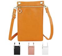 ZHITENG Borsa Porta Cellulare Tracolla, Borsa a Tracolla da Donna in Pelle PU con Cinghie Regolabili Staccabili Mini Borsetta Porta Cellulare per Shopping Gli Appuntamenti Le Passeggiate (Arancione)