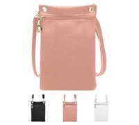 ZHITENG Borsa Porta Cellulare Tracolla, Borsa a Tracolla da Donna in Pelle PU con Cinghie Regolabili Staccabili Mini Borsetta Porta Cellulare, per Lo Shopping, Gli Appuntamenti, Le Passeggiate (Rosa)
