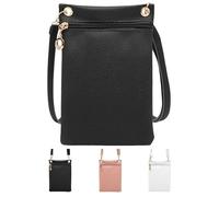 ZHITENG Borsa Porta Cellulare Tracolla, Borsa a Tracolla da Donna in Pelle PU con Cinghie Regolabili Staccabili Mini Borsetta Porta Cellulare, per Lo Shopping, Gli Appuntamenti, Le Passeggiate (Nero)