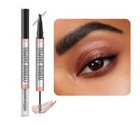 ZHITENG Matita Sopracciglia Microblading 2 in 1, Micro Eyebrow Pencil Impermeabile Penna Sopracciglia Lunga Durata Imperméable Crea Trucco Naturale di Lunga Durata Fine (Grigio)