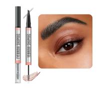 ZHITENG Matita Sopracciglia Microblading 2 in 1, Micro Eyebrow Pencil Impermeabile Penna Sopracciglia Lunga Durata Imperméable Crea Trucco Naturale di Lunga Durata Fine (Nero)
