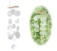 ZHITENG Scacciapensieri da Esterno, Campane a Vento 73 cm Campanelli Eolici a Conchiglia Acchiappasogni con Naturali Conchiglie, Decorazioni per Giardino Casa Albero Terrazzo (Bianco)