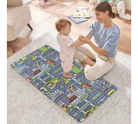 ZHITENG Tappeto Bambini 50x80 CM, Tappeto Stradale per Bambini, con Strade, Ragazze, Camera dei Gioco per Cameretta per Cameretta, Lavabile in Lavatrice, Facile da Pulire, Antiscivolo (A)